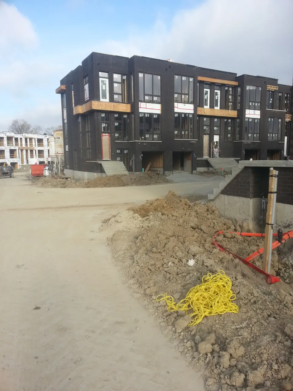 Modern townhouse block under construction where GiftedHands did the plumbing